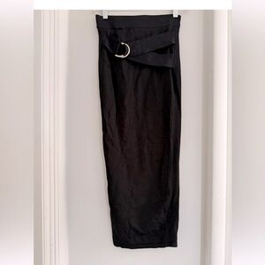 NEW with tags Jluxlabel black bandage front belt skirt